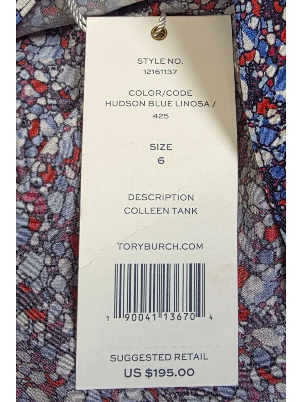 NWT Women's - Tory Burch Silk Colleen Tank, Size 6